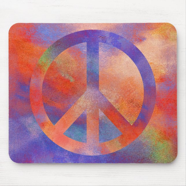 Colourful Peace Sign Mouse Mat (Front)
