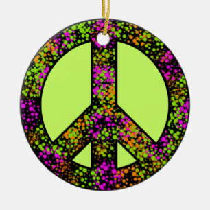 Colourful Peace Sign Ornament