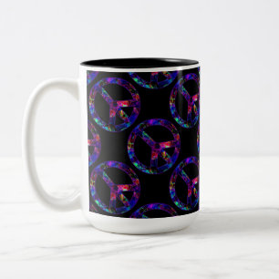 Colourful Peace Sign Pattern Mug