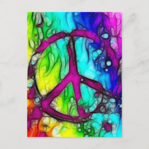 Colourful Peace Sign Postcard