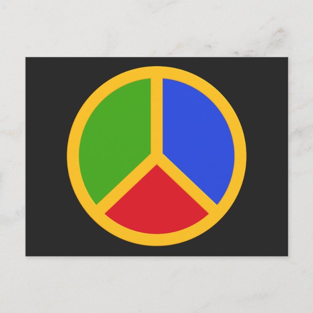 Colourful Peace Sign postcard (Front)