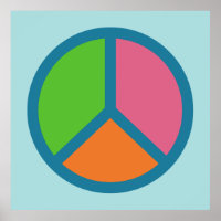 Colourful Peace Sign poster