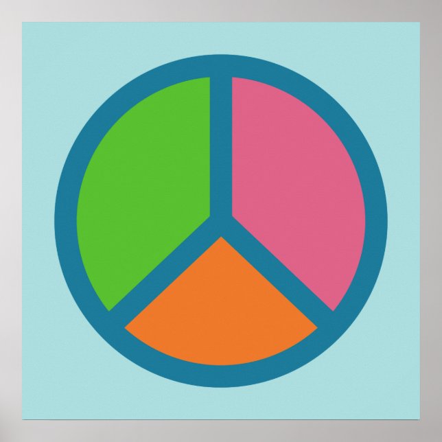 Colourful Peace Sign poster (Front)
