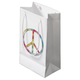 Colourful Peace Sign Small Gift Bag