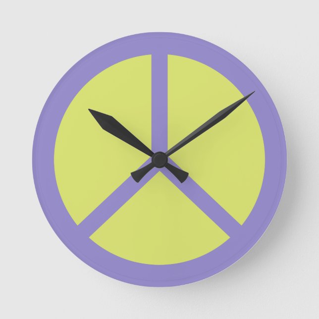 Colourful Peace Sign wall clock (Front)