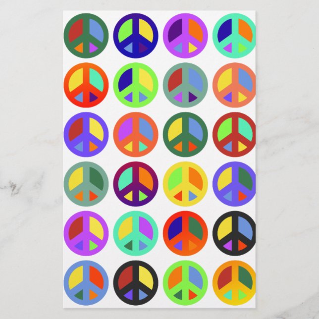 Colourful Peace Signs (Front)