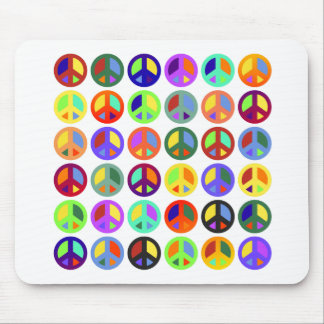 Colourful Peace Signs Mouse Mat