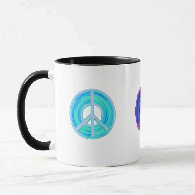 Colourful Peace Signs Mug (Left)