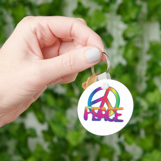 Colourful Peace Symbol Keychain (Creator Uploaded)