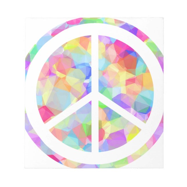 Colourful Peace Symbol Notepad (Front)