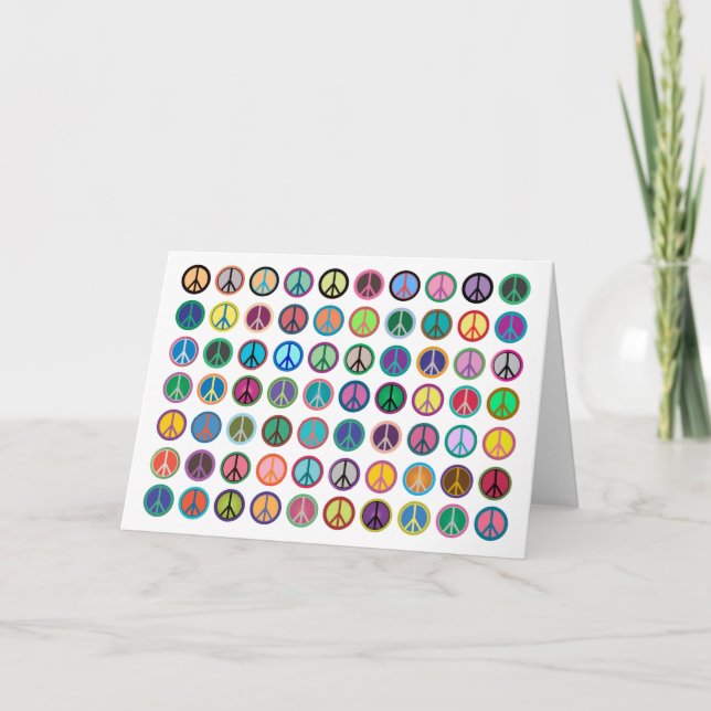 Colourful Peace Symbols Card (Front)