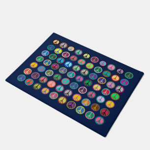 Colourful Peace Symbols Doormat