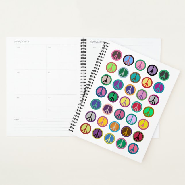 Colourful Peace Symbols Planner (Display)