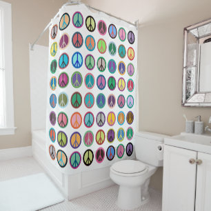 Colourful Peace Symbols Shower Curtain