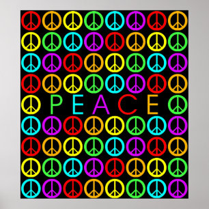 Colourful PEACE w/peace signs