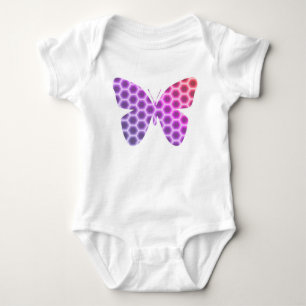 Colourful Peach Pink Purple Geometric Butterfly Ar Baby Bodysuit