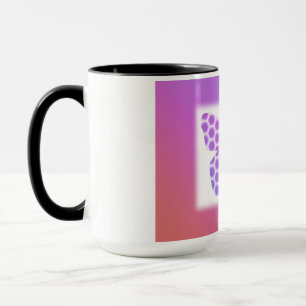 Colourful Peach Pink Purple Geometric Butterfly Ar Mug