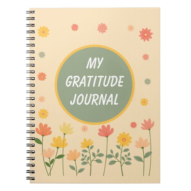 Colourful Peach Pink Yellow Gratitude Journal (Front)