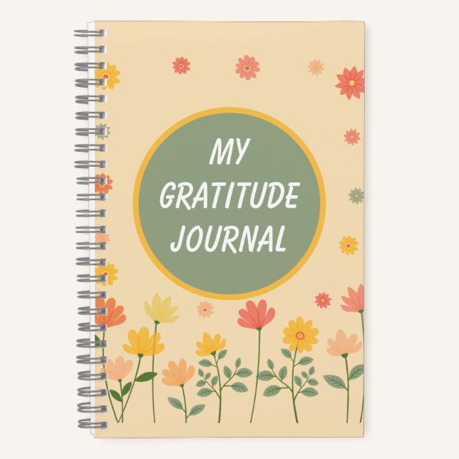 Colourful Peach Pink Yellow Gratitude Journal (Front)
