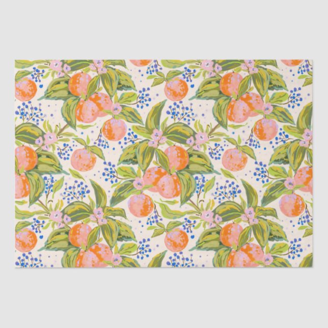 Colourful peaches with flowers  tissue paper (Front)