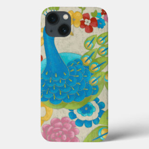 Colourful Peacock and Flowers iPhone 13 Case