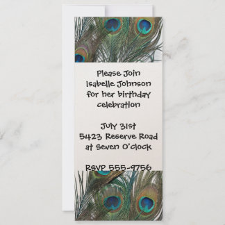 Colourful Peacock Birthday Invitations