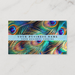 Colourful Peacock Business Cards