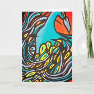 Colourful Peacock Card