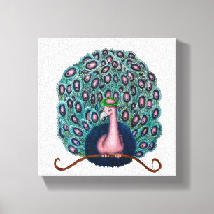 Colourful Peacock Drawing canvas print