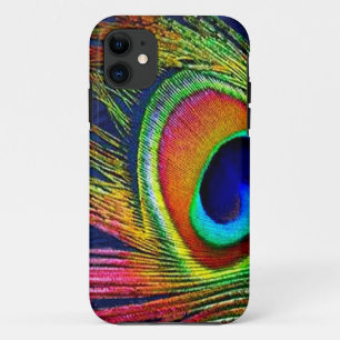 Colourful Peacock Feather Print iPhone 11 Case