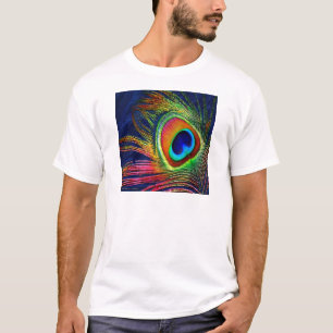 Colourful Peacock Feather Print T-Shirt