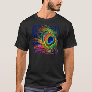 Colourful Peacock Feather Print T-Shirt