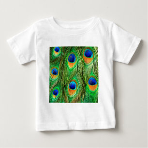 Colourful Peacock Feathers Print Baby T-Shirt