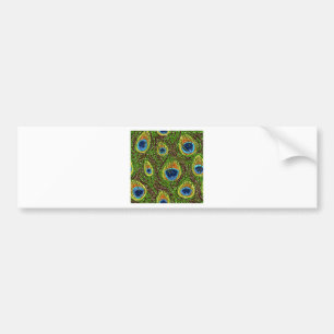 Colourful Peacock Feathers Print Bumper Sticker