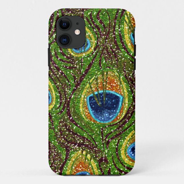Colourful Peacock Feathers Print Case-Mate iPhone Case (Back)