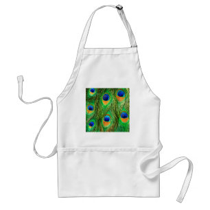 Colourful Peacock Feathers Print Standard Apron