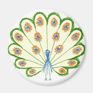 Colourful Peacock Magnet