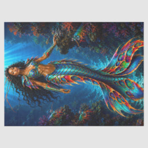Colourful Peacock Mantis Shrimp Mermaid Warrior Tissue Paper