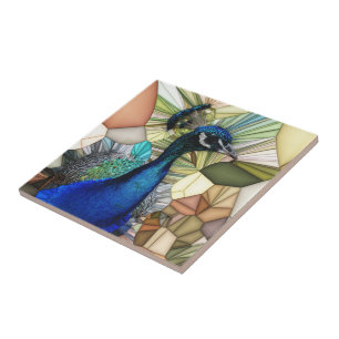 Colourful Peacock Mosaic Ceramic Tile