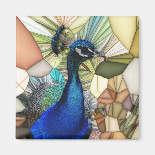 Colourful Peacock Mosaic Magnet