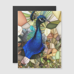 Colourful Peacock Mosaic Magnetic Card