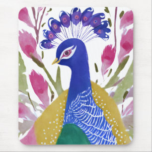 Colourful Peacock Mouse Mat
