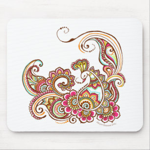 colourful peacock mouse mat