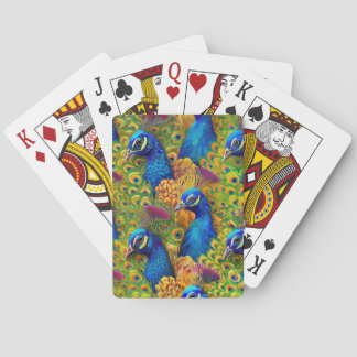 Colourful Peacock Playing Cards