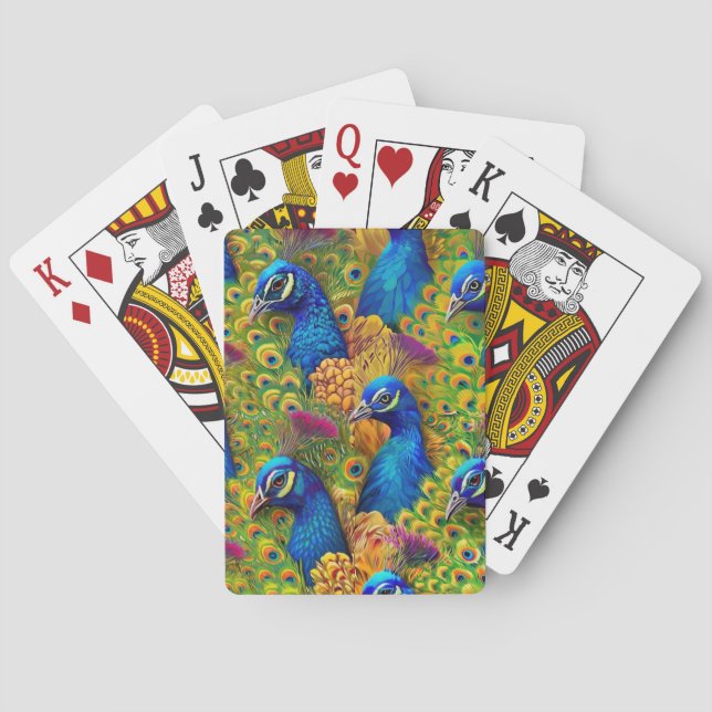 Colourful Peacock Playing Cards (Back)
