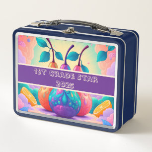 Colourful pear 1st grade star 2025 metal lunch box