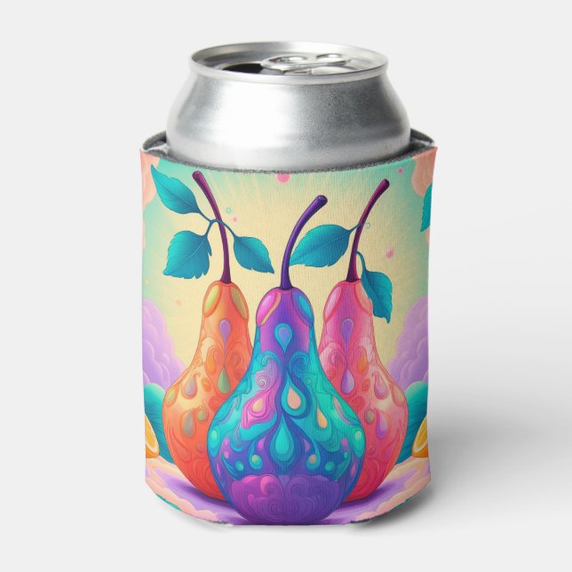 Colourful pear can cooler (Can Front)