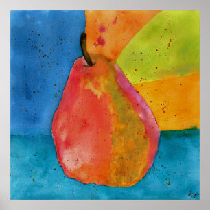 Colourful Pear Poster 24" x 24"