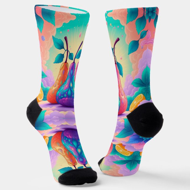 Colourful pear socks (Angled)