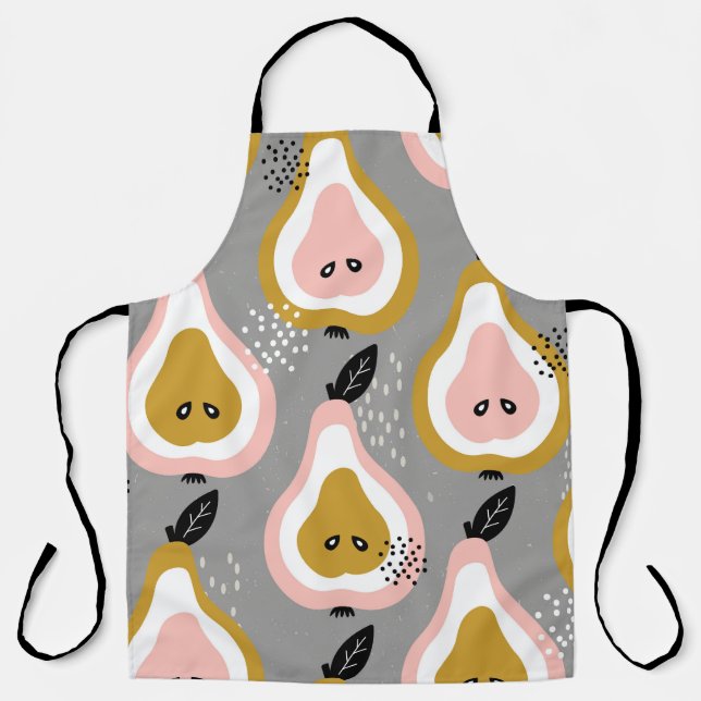 Colourful pears, vintage pattern. apron (Front)